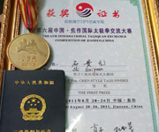 获得第六届中国焦作国际太极拳交流大赛男子传统陈式太极剑一…